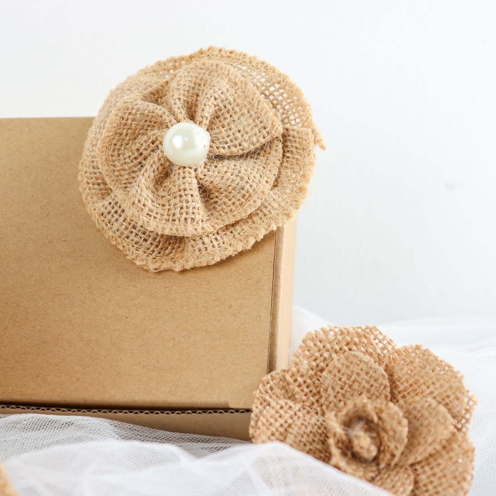24 Pcs Natural Burlap Flower and Bows Set w Lace Ribbon Craft Supplies, DIY Jute Stick On Ribbon and Bows, 30 Sticker Dots Included, 8 Assorted Styles - Bell Racket Store