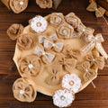 24 Pcs Natural Burlap Flower and Bows Set w Lace Ribbon Craft Supplies, DIY Jute Stick On Ribbon and Bows, 30 Sticker Dots Included, 8 Assorted Styles - Bell Racket Store