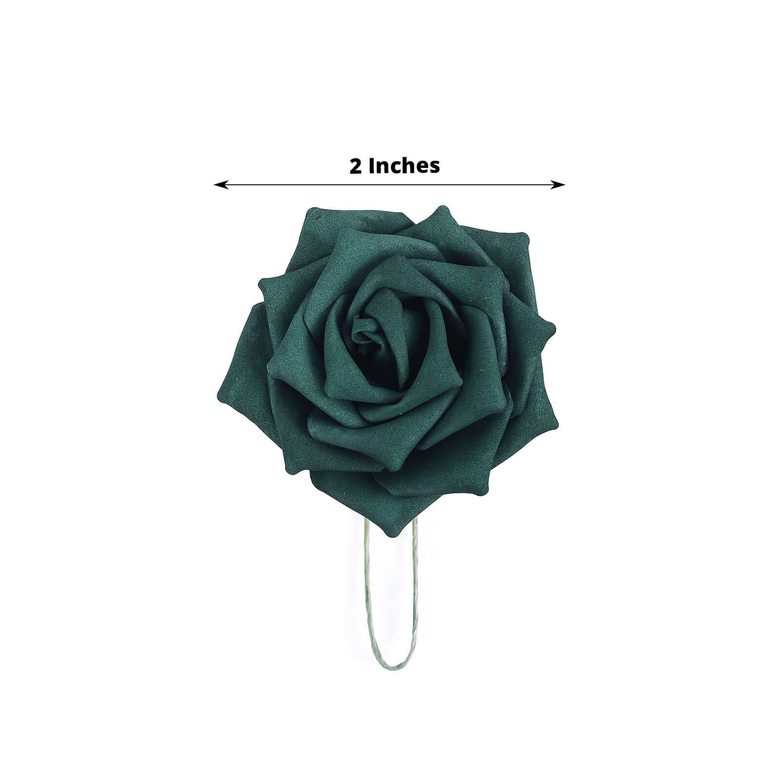 24 Roses 2" Hunter Emerald Green Artificial Foam Flowers With Stem Wire and Leaves - Bell Racket Store