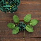 24 Roses 2" Hunter Emerald Green Artificial Foam Flowers With Stem Wire and Leaves - Bell Racket Store