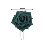 24 Roses 5" Hunter Emerald Green Artificial Foam Flowers With Stem Wire and Leaves - Bell Racket Store