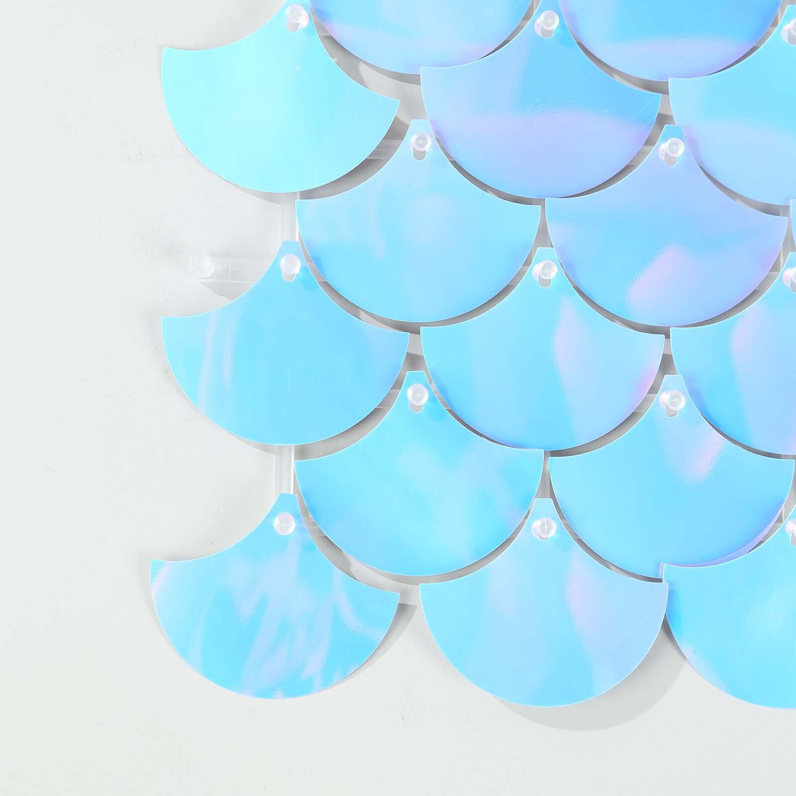 24sq.ft Shiny Iridescent Blue Sequin Shimmer Wall Photo Backdrop with Mermaid Scales Pattern, Party Wall Art DÃ©cor Panels - 24 Panels - Bell Racket Store