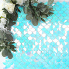 24sq.ft Shiny Iridescent Blue Sequin Shimmer Wall Photo Backdrop with Mermaid Scales Pattern, Party Wall Art DÃ©cor Panels - 24 Panels - Bell Racket Store