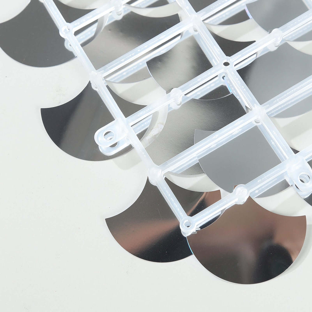 24sq.ft Shiny Iridescent Blue Sequin Shimmer Wall Photo Backdrop with Mermaid Scales Pattern, Party Wall Art DÃ©cor Panels - 24 Panels - Bell Racket Store