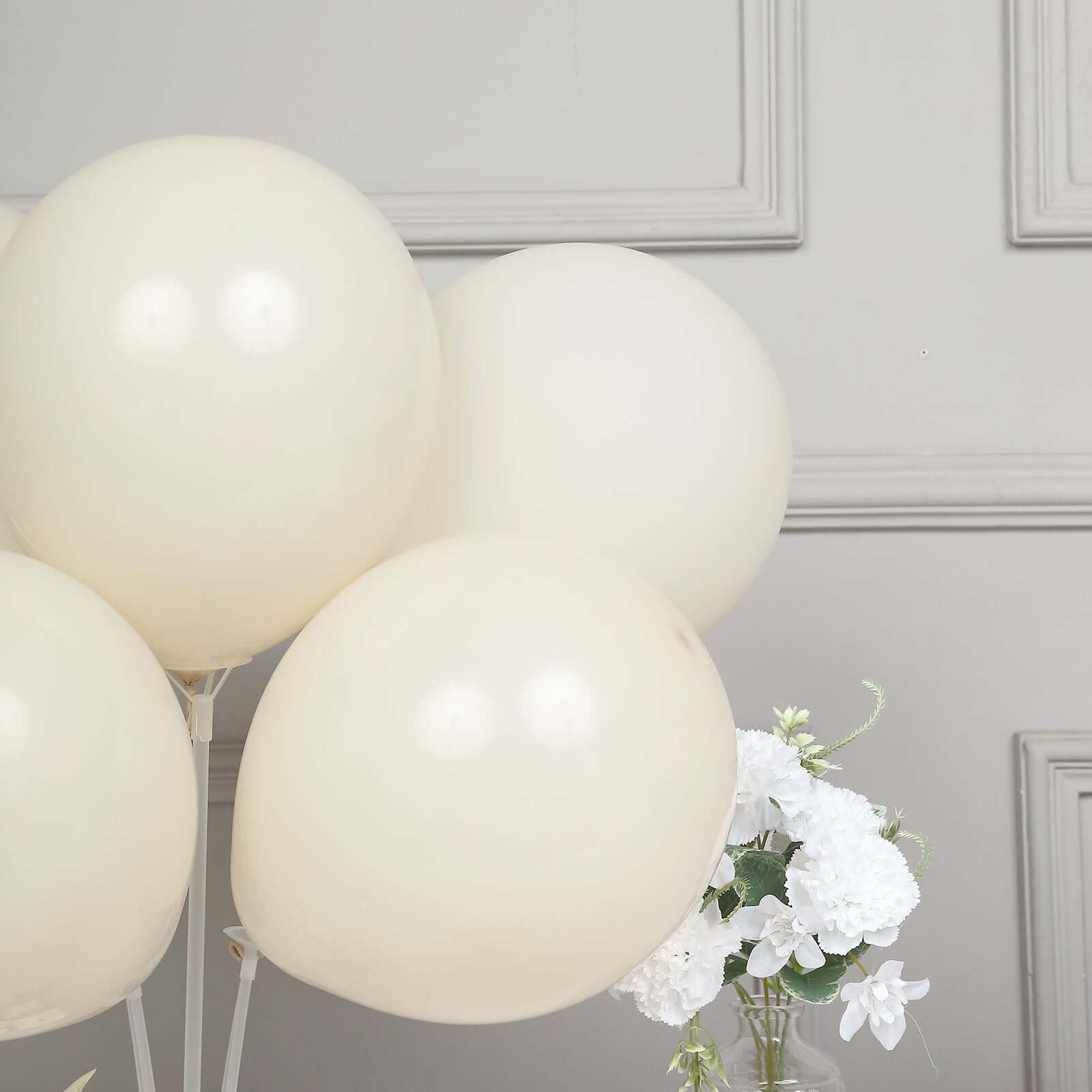 25 Pack 12" Matte Pastel Beige Helium Air Latex Party Balloons - Bell Racket Store