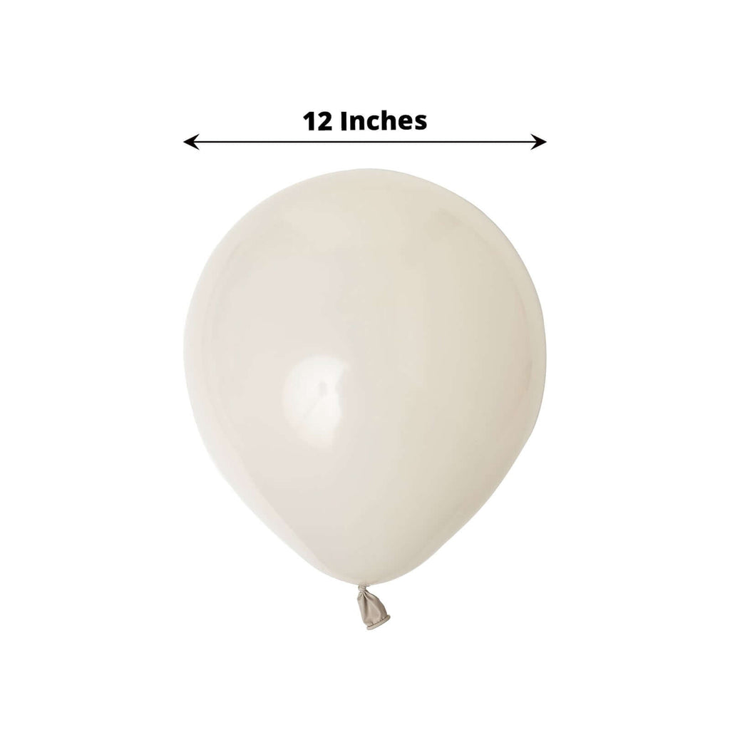 25 Pack 12" Matte Pastel Beige Helium Air Latex Party Balloons - Bell Racket Store