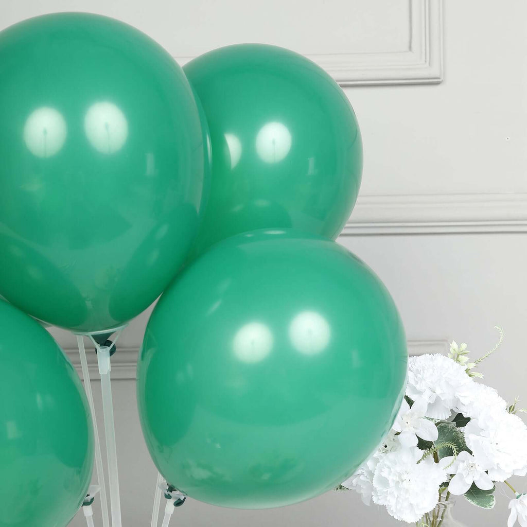 25 Pack 12" Matte Pastel Hunter Emerald Green Helium Air Latex Party Balloons - Bell Racket Store