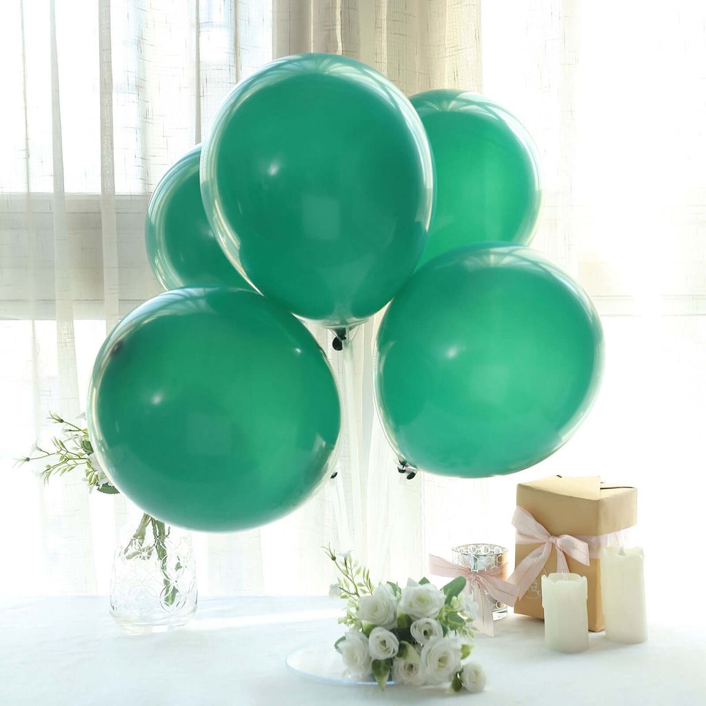 25 Pack 12" Matte Pastel Hunter Emerald Green Helium Air Latex Party Balloons - Bell Racket Store