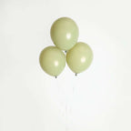 25 Pack 12" Matte Pastel Olive Green Helium Air Latex Party Balloons - Bell Racket Store