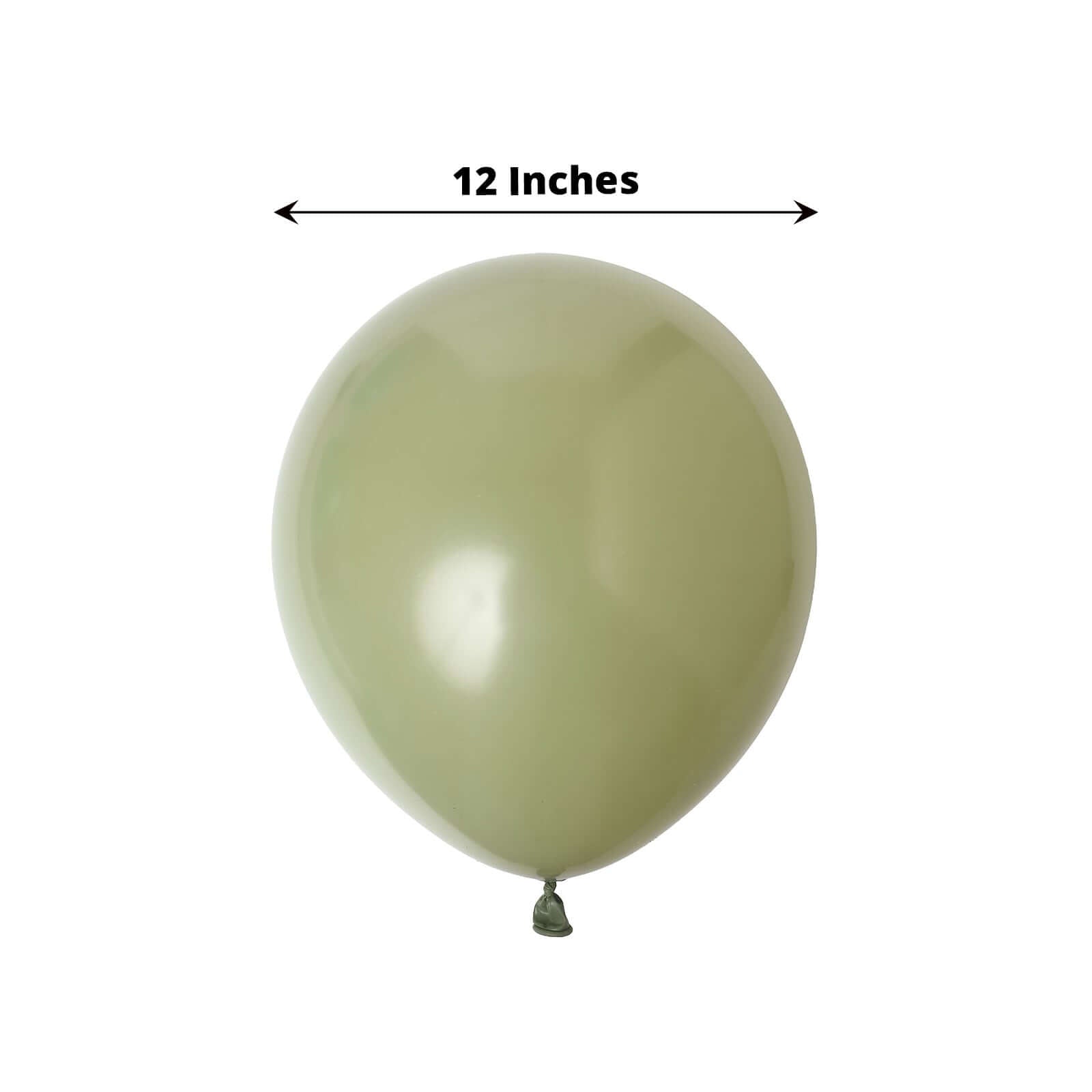25 Pack 12" Matte Pastel Olive Green Helium Air Latex Party Balloons - Bell Racket Store