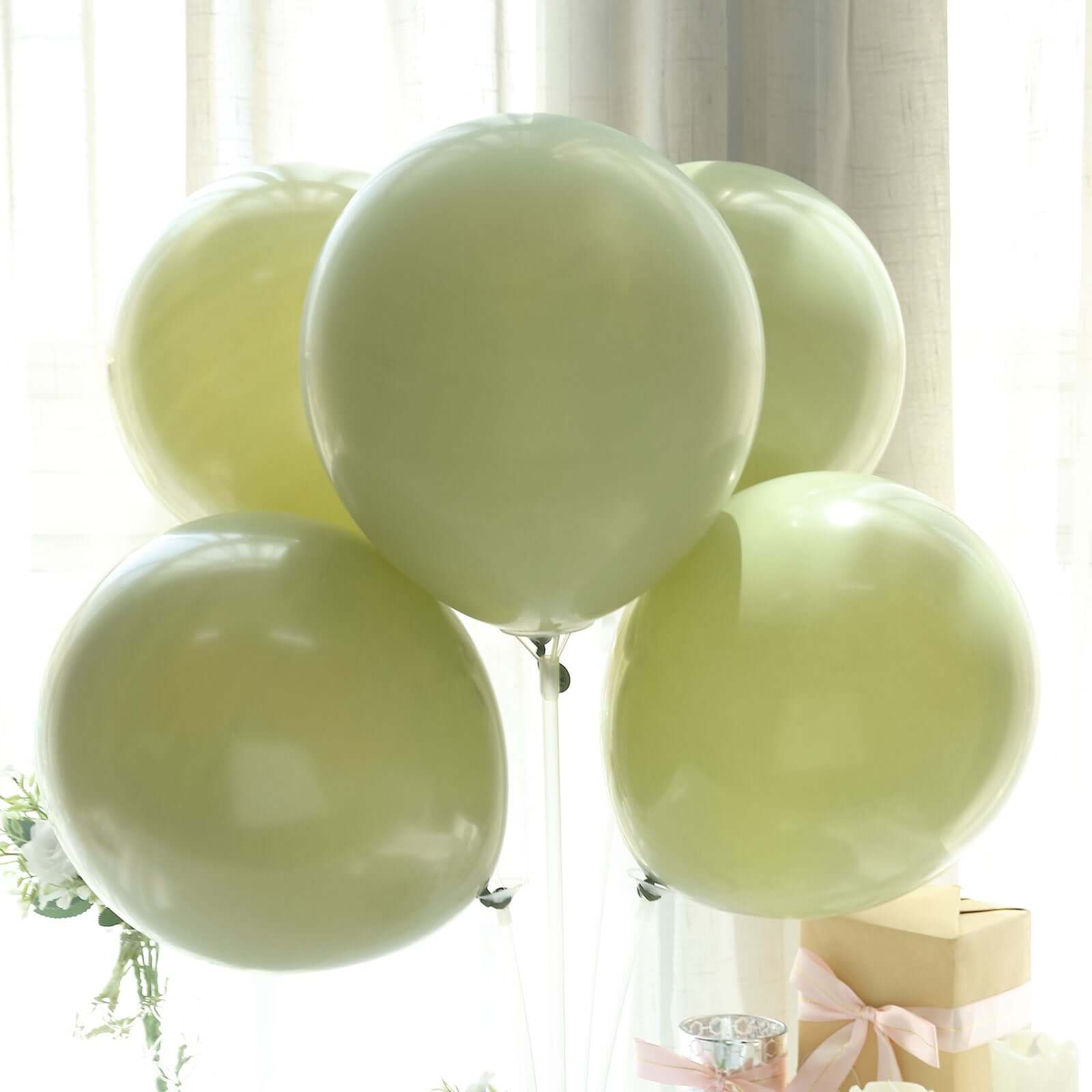 25 Pack 12" Matte Pastel Olive Green Helium Air Latex Party Balloons - Bell Racket Store