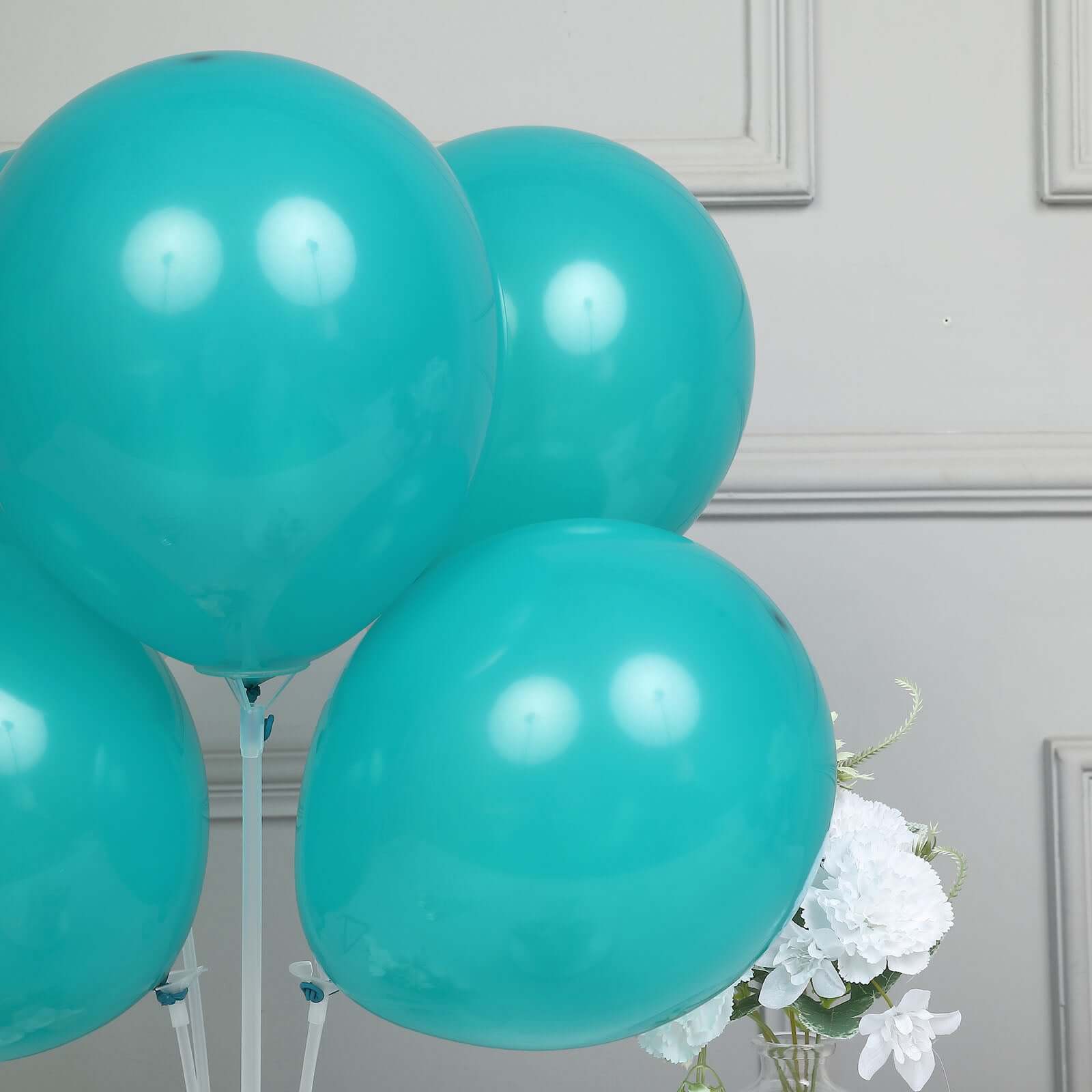 25 Pack 12" Matte Pastel Peacock Teal Helium Air Latex Party Balloons - Bell Racket Store