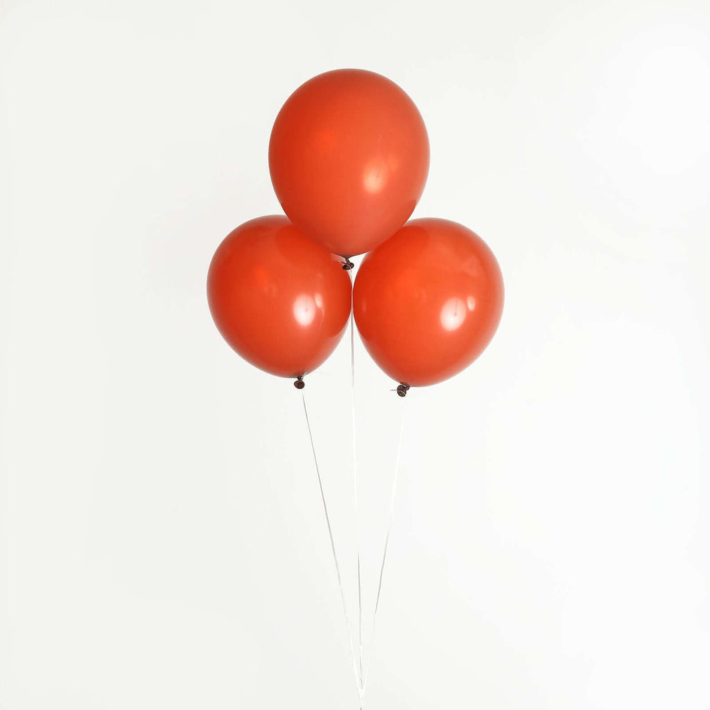 25 Pack 12" Matte Pastel Terracotta (Rust) Helium Air Latex Party Balloons - Bell Racket Store