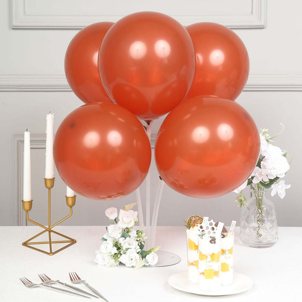 25 Pack 12" Matte Pastel Terracotta (Rust) Helium Air Latex Party Balloons - Bell Racket Store