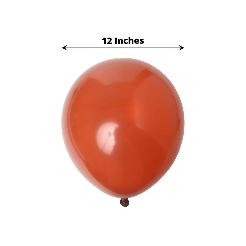 25 Pack 12" Matte Pastel Terracotta (Rust) Helium Air Latex Party Balloons - Bell Racket Store