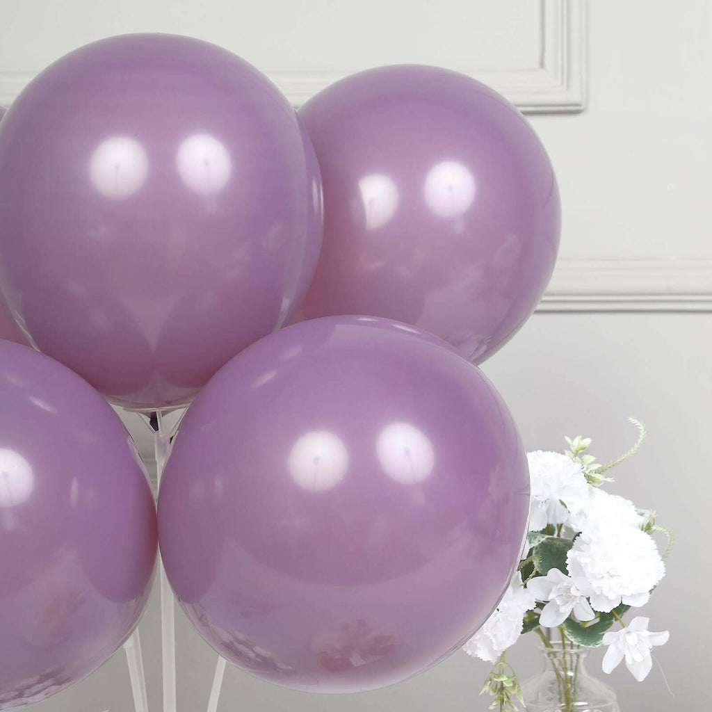 25 Pack 12" Matte Pastel Violet Amethyst Helium Air Latex Party Balloons - Bell Racket Store