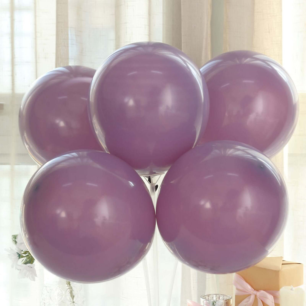 25 Pack 12" Matte Pastel Violet Amethyst Helium Air Latex Party Balloons - Bell Racket Store
