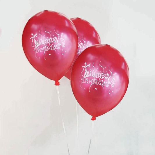 25 Pack | 12" Shiny Pearl Red Latex Helium, Air or Water Balloons - NestOCart