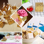 25 Pack 2" Gold Sequin Glitter Party Favor Boxes With White Ribbon Loop, Wedding Favor Gift Boxes, Candy Cases - Bell Racket Store