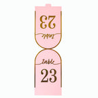 25 - Pack 7" Disposable Table Numbers, Blush Free Standing Double Sided Table Number Place Cards with Metallic Gold Foil Numbers 1 - 25 - Bell Racket Store