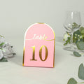 25 - Pack 7" Disposable Table Numbers, Blush Free Standing Double Sided Table Number Place Cards with Metallic Gold Foil Numbers 1 - 25 - Bell Racket Store