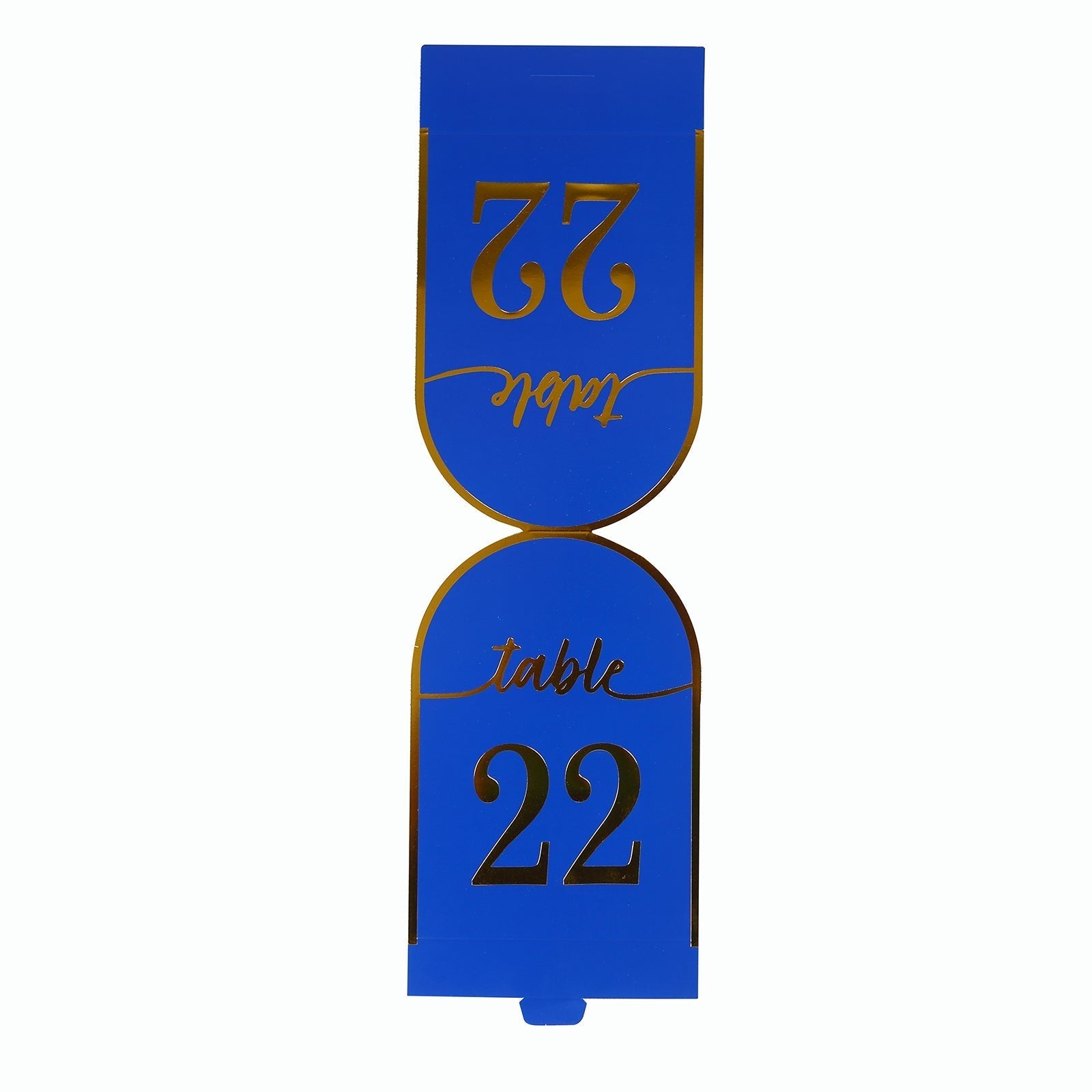 25 - Pack 7" Disposable Table Numbers, Royal Blue Free Standing Double Sided Table Number Place Cards with Metallic Gold Foil Numbers 1 - 25 - Bell Racket Store