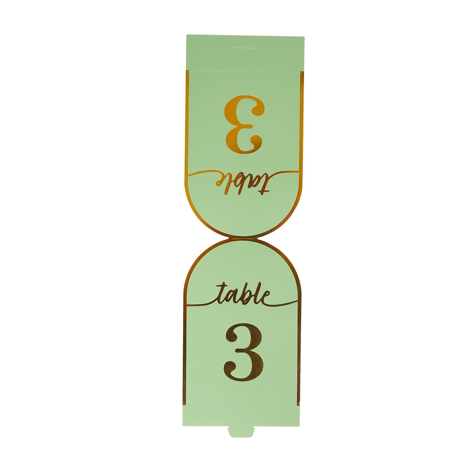 25 - Pack 7" Disposable Table Numbers, Sage Green Free Standing Double Sided Table Number Place Cards with Metallic Gold Foil Numbers 1 - 25 - Bell Racket Store