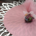 25 Pack 9" Dusty Rose Sheer Nylon Tulle Circles Favor Wrap Craft Fabric, DIY Candy Favor Wraps - Bell Racket Store