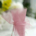 25 Pack 9" Dusty Rose Sheer Nylon Tulle Circles Favor Wrap Craft Fabric, DIY Candy Favor Wraps - Bell Racket Store