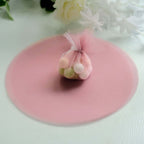25 Pack 9" Dusty Rose Sheer Nylon Tulle Circles Favor Wrap Craft Fabric, DIY Candy Favor Wraps - Bell Racket Store