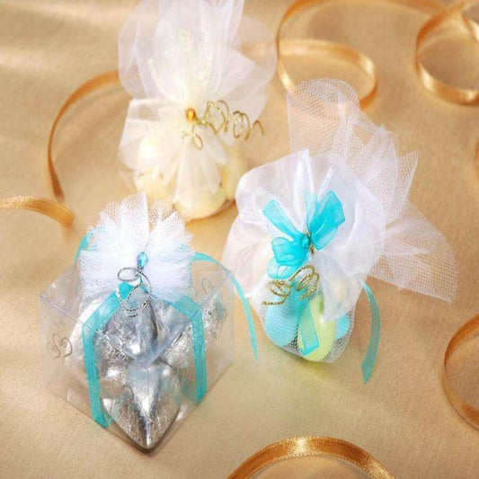 25 Pack 9" Fuchsia Sheer Nylon Tulle Circles Favor Wrap, DIY Craft Fabric - NestOCart