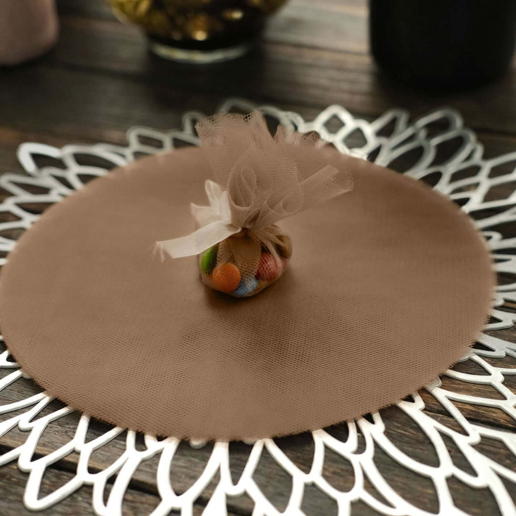 25 Pack 9" Natural Sheer Nylon Tulle Circles Favor Wrap Craft Fabric, DIY Candy Favor Wraps - Bell Racket Store