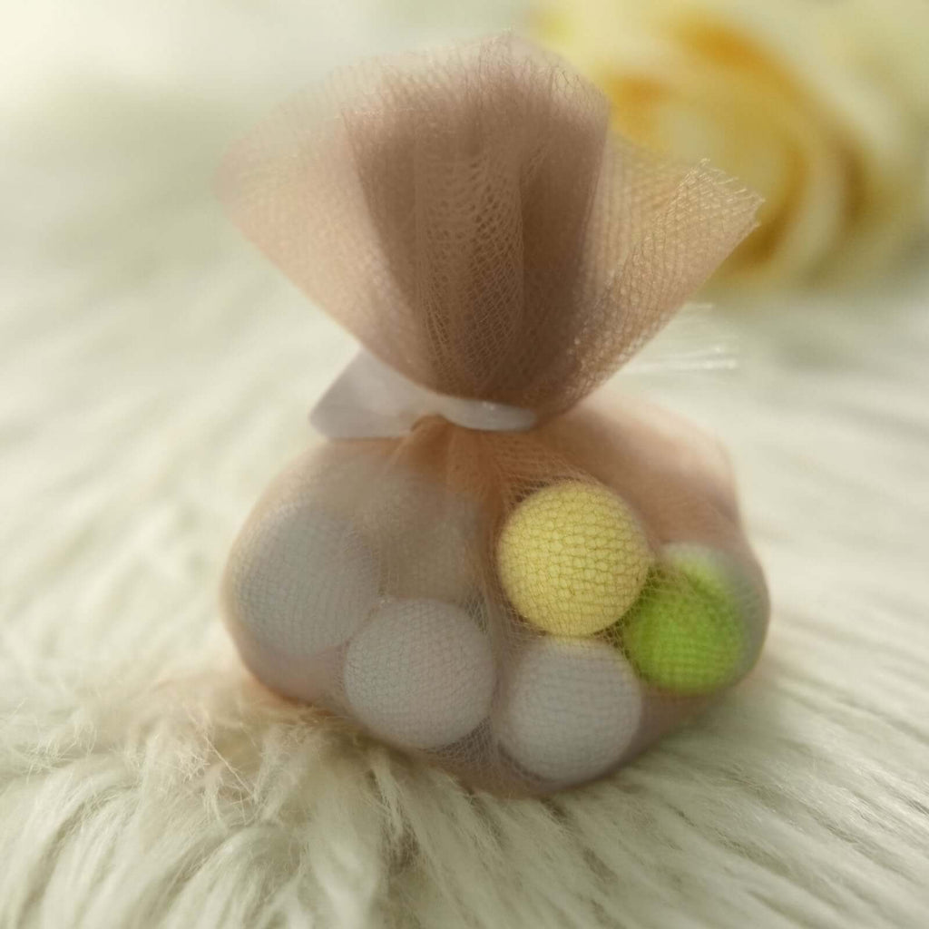 25 Pack 9" Natural Sheer Nylon Tulle Circles Favor Wrap Craft Fabric, DIY Candy Favor Wraps - Bell Racket Store