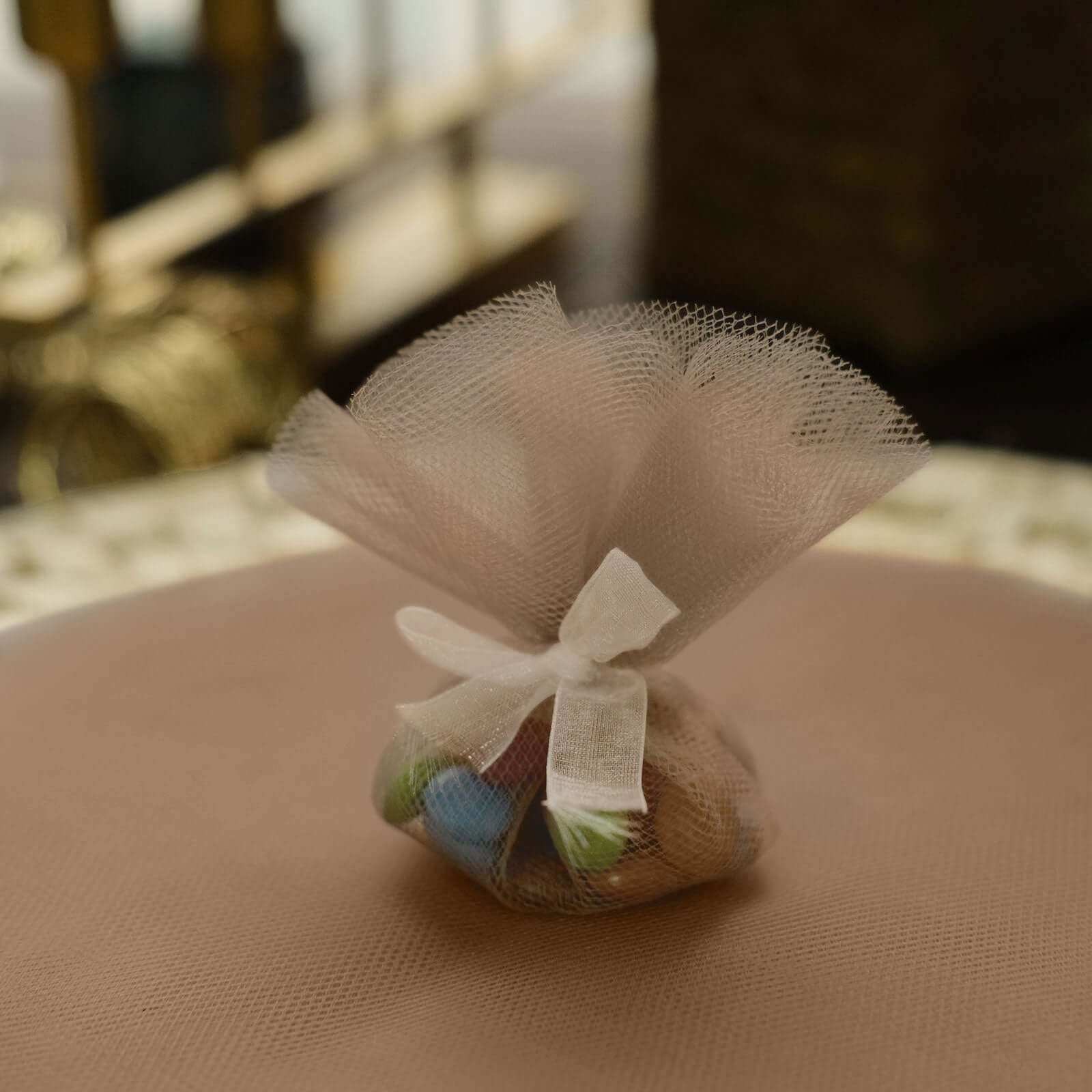 25 Pack 9" Natural Sheer Nylon Tulle Circles Favor Wrap Craft Fabric, DIY Candy Favor Wraps - Bell Racket Store