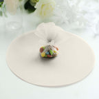 25 Pack 9" Taupe Sheer Nylon Tulle Circles Favor Wrap Craft Fabric, DIY Candy Favor Wraps - Bell Racket Store