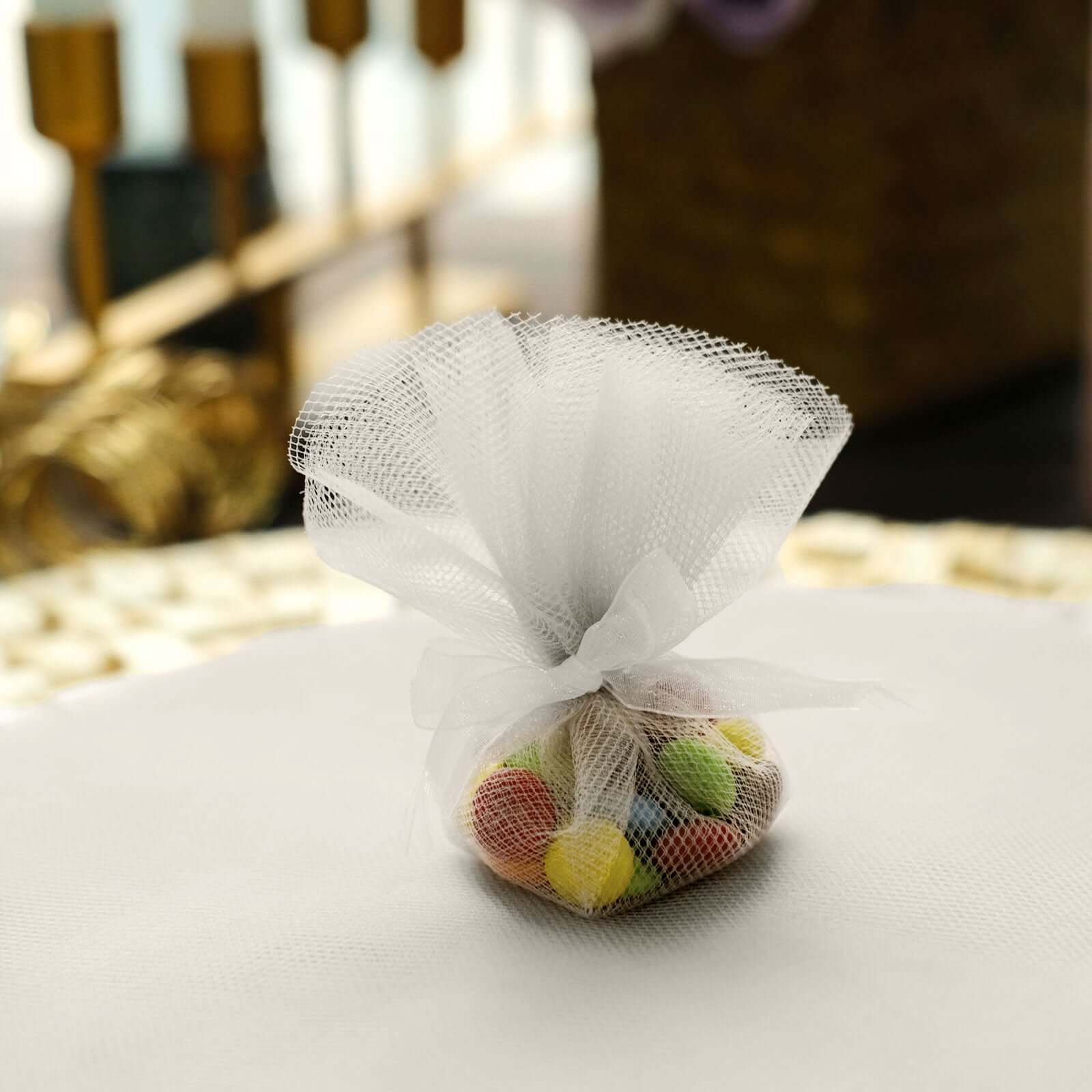 25 Pack 9" Taupe Sheer Nylon Tulle Circles Favor Wrap Craft Fabric, DIY Candy Favor Wraps - Bell Racket Store