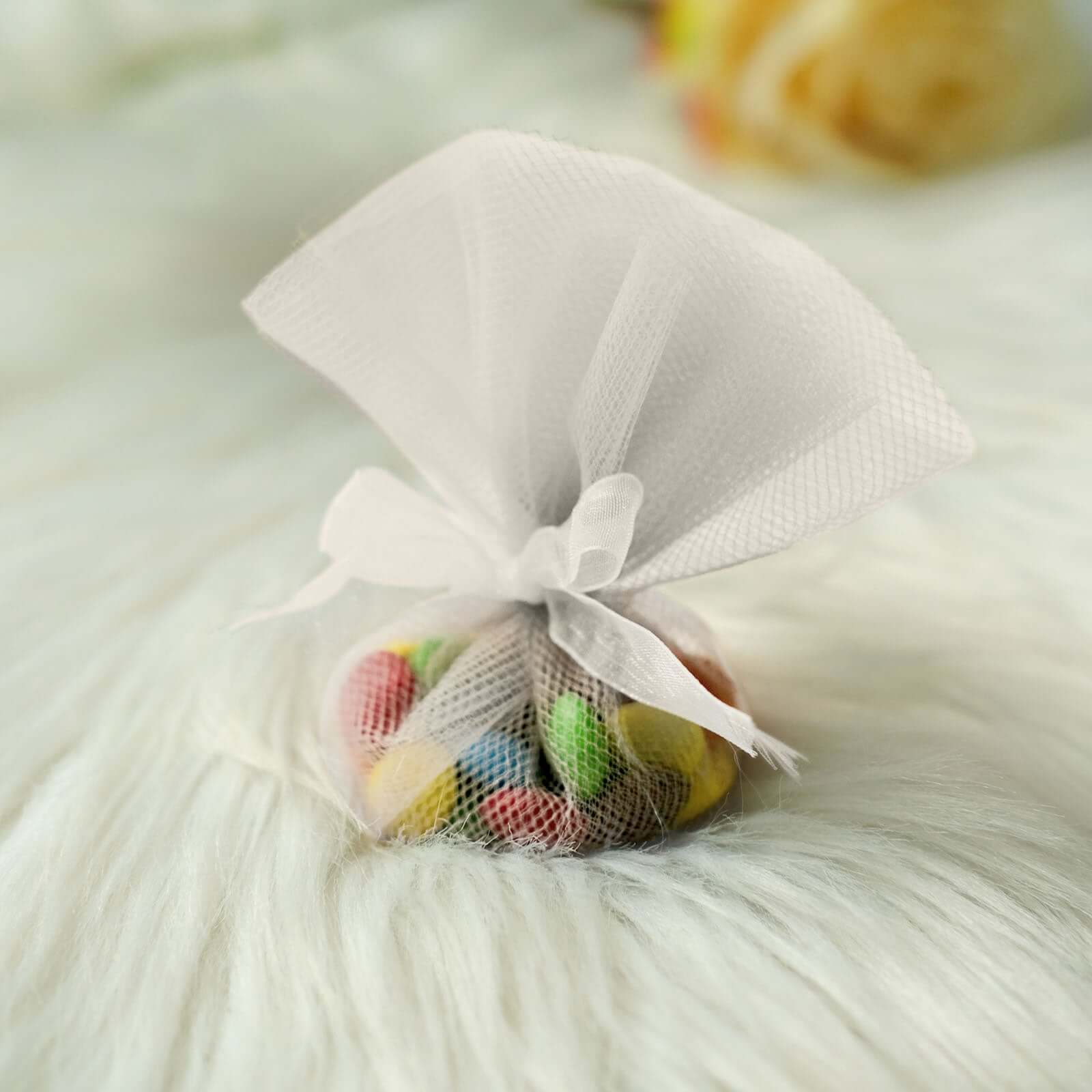 25 Pack 9" Taupe Sheer Nylon Tulle Circles Favor Wrap Craft Fabric, DIY Candy Favor Wraps - Bell Racket Store