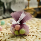 25 Pack 9" Violet Amethyst Sheer Nylon Tulle Circles Favor Wrap Craft Fabric, DIY Candy Favor Wraps - Bell Racket Store