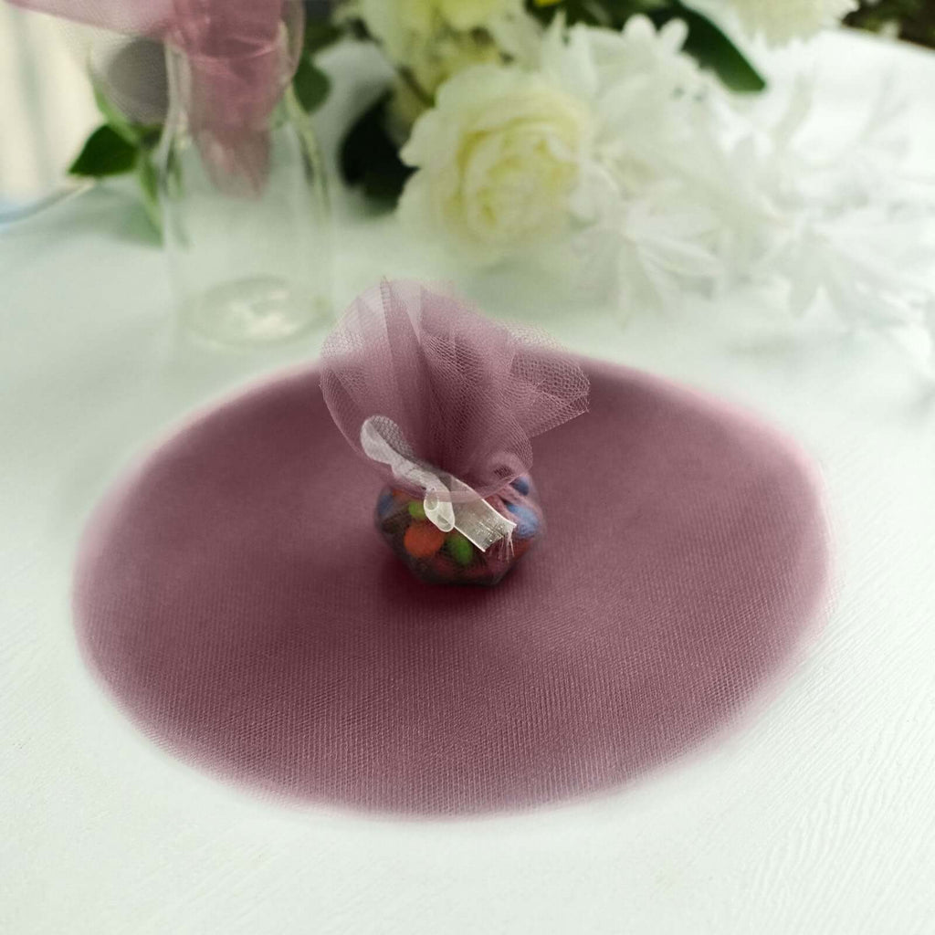 25 Pack 9" Violet Amethyst Sheer Nylon Tulle Circles Favor Wrap Craft Fabric, DIY Candy Favor Wraps - Bell Racket Store