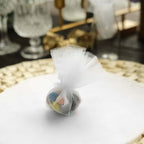 25 Pack 9" White Sheer Nylon Tulle Circles Favor Wrap, DIY Craft Fabric - Bell Racket Store