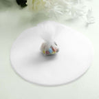 25 Pack 9" White Sheer Nylon Tulle Circles Favor Wrap, DIY Craft Fabric - Bell Racket Store