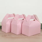 25 Pack Candy Gift Tote Gable Boxes, Blush Party Favor Treat Boxes - 6"x3.5"x7" - Bell Racket Store