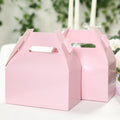 25 Pack Candy Gift Tote Gable Boxes, Blush Party Favor Treat Boxes - 6"x3.5"x7" - Bell Racket Store