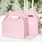 25 Pack Candy Gift Tote Gable Boxes, Blush Party Favor Treat Boxes - 6"x3.5"x7" - Bell Racket Store