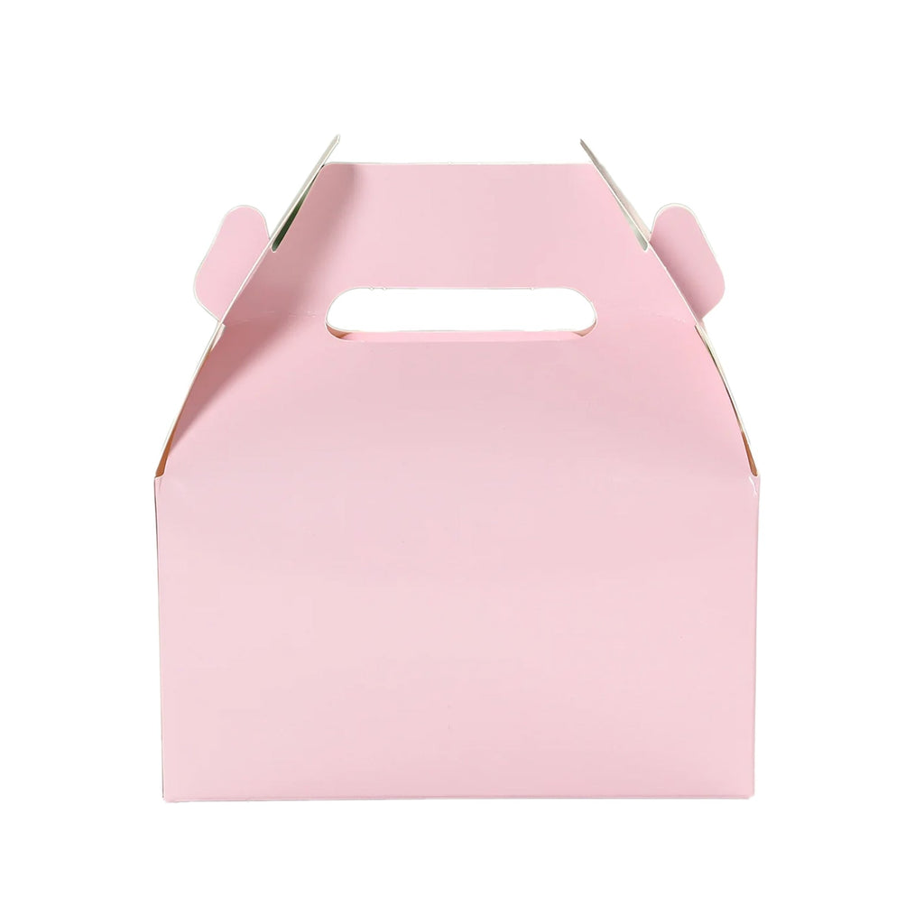 25 Pack Candy Gift Tote Gable Boxes, Blush Party Favor Treat Boxes - 6"x3.5"x7" - Bell Racket Store