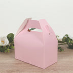 25 Pack Candy Gift Tote Gable Boxes, Blush Party Favor Treat Boxes - 6"x3.5"x7" - Bell Racket Store