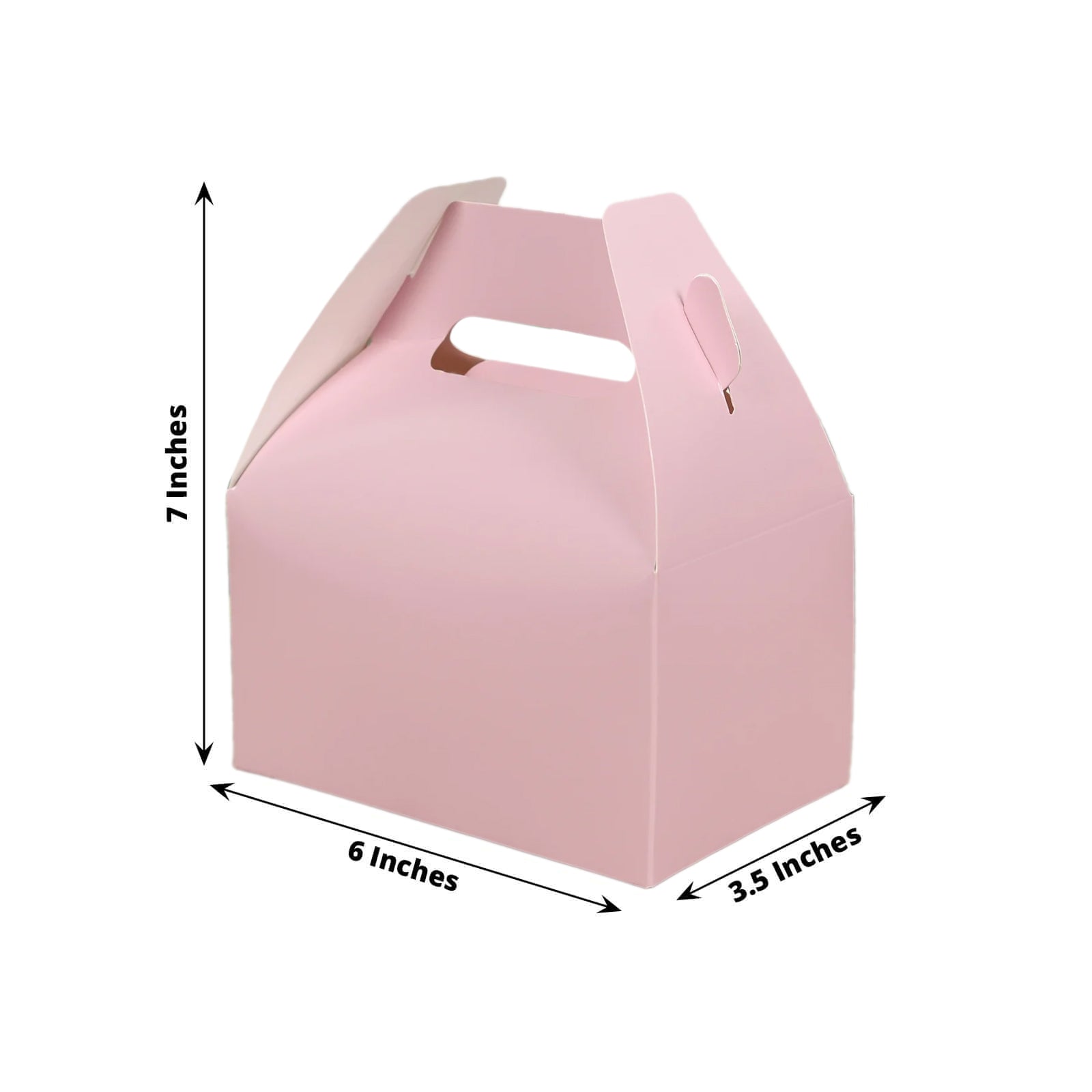 25 Pack Candy Gift Tote Gable Boxes, Blush Party Favor Treat Boxes - 6"x3.5"x7" - Bell Racket Store