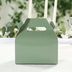 25 Pack Candy Gift Tote Gable Boxes, Dusty Sage Green Party Favor Treat Boxes - 6"x3.5"x7" - Bell Racket Store