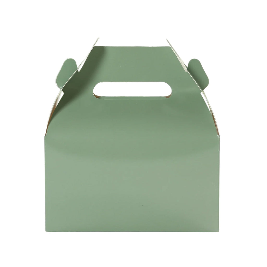 25 Pack Candy Gift Tote Gable Boxes, Dusty Sage Green Party Favor Treat Boxes - 6"x3.5"x7" - Bell Racket Store