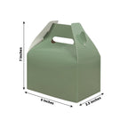 25 Pack Candy Gift Tote Gable Boxes, Dusty Sage Green Party Favor Treat Boxes - 6"x3.5"x7" - Bell Racket Store